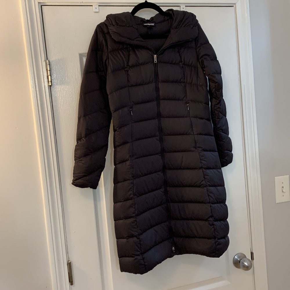Long Down Quilted Black Patagonia warm puffer winter jacket coat double zipper